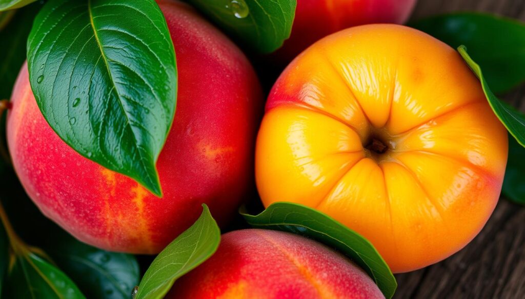 Fresh ripe peaches for seasonal fruit dessert